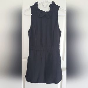 Black Romper with Ruffle Neck and Back Bow size S